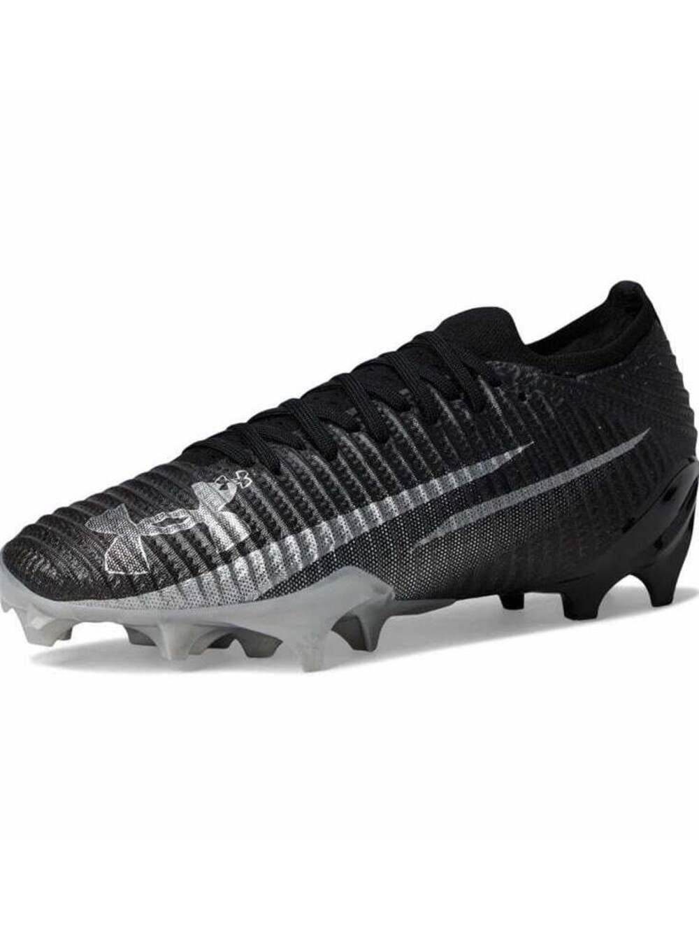 New elite football Under Armour Blur Pro Cleats Black/Silver Size 10.5